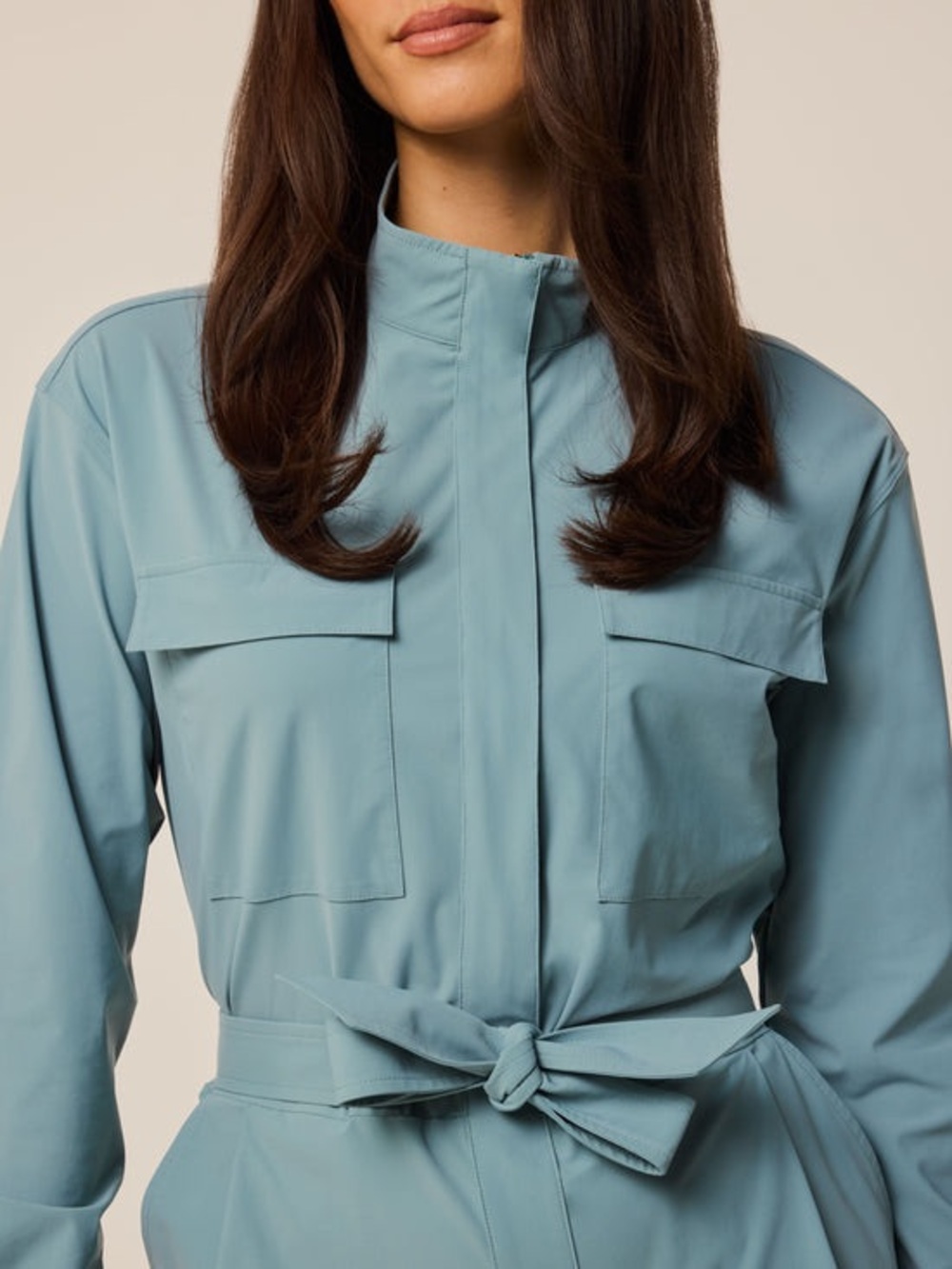Greyson Light Green/Blue Utility Zip  Phoenix Romper with Waist Tie-New with tag - Picture 2 of 5